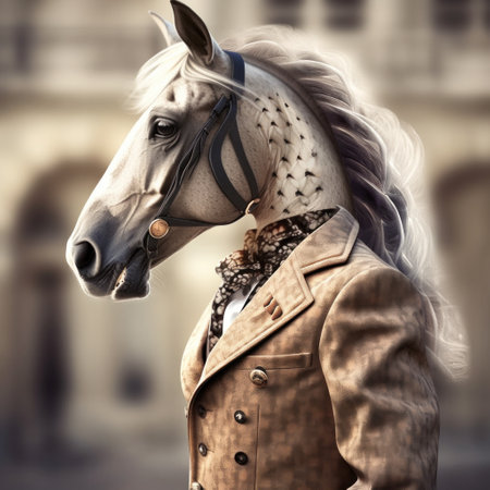 A horse wearing a suit and tie, AIの素材