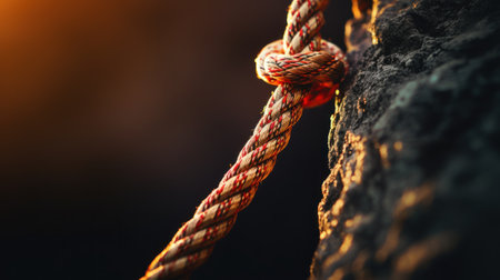 A rope is tied to a rock, AIの素材