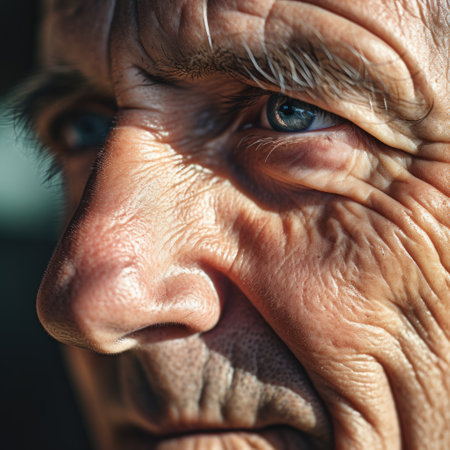 A close up of a mans face with his eyes open, AIの素材