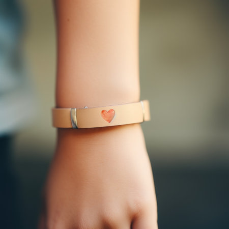 A person wearing a bracelet with an image of heart, AIの素材