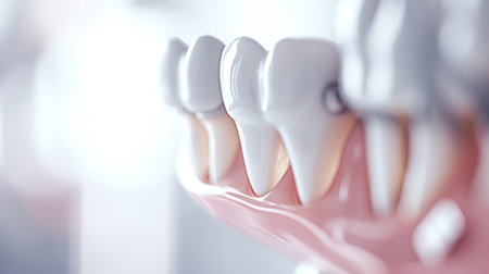 A close up of a tooth with teeth missing, AIの素材