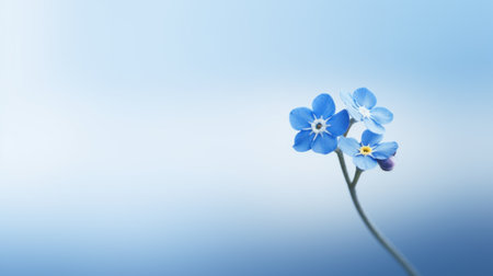 A single blue flower on a light background, AIの素材
