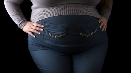 A pregnant woman with her hands on the hips, AIの素材