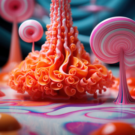 A colorful and abstract painting of a flower, AIの素材