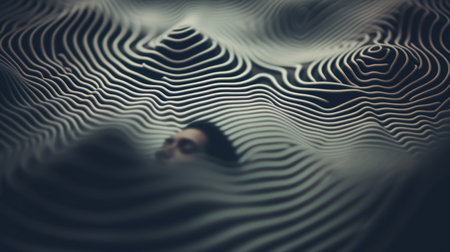 A man is in the middle of a wave, AIの素材