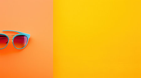 Sunglasses on an orange and yellow background, AIの素材