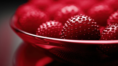 A bowl of red berries is shown in the photo, AIの素材