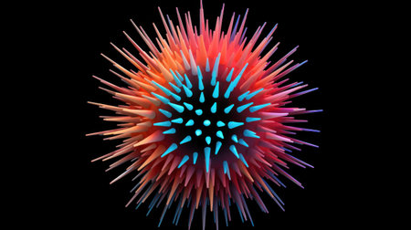 An abstract image of a colorful, multi - colored spike, AIの素材