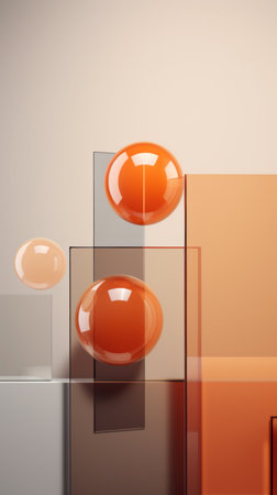 Orange pills on a grey background, AIの素材