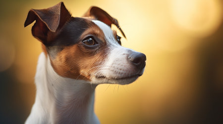 A dog is looking up at the camera, AIの素材