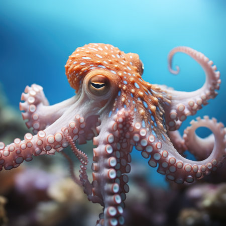 Octopus in the ocean, AIの素材
