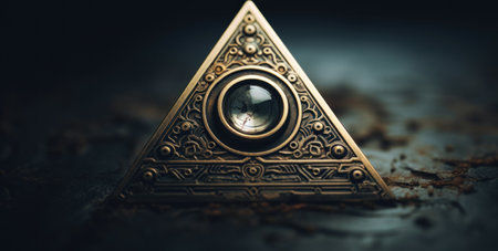 An image of a pyramid with a crystal inside, AIの素材