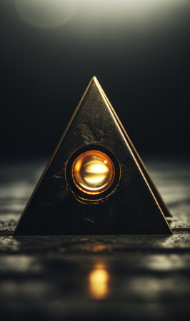 An image of a pyramid with a golden eye, AIの素材