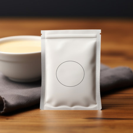 A white clean pmockup acket of coffee next to a cup of coffee, AIの素材