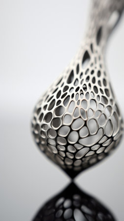 A close up of a metal object with holes, AIの素材