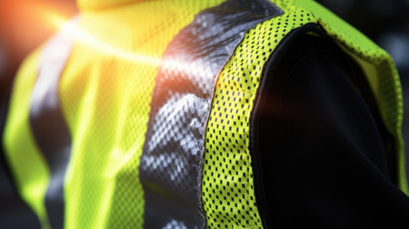 A close up of a yellow vest, AIの素材
