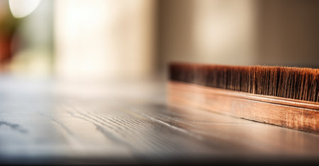 A wooden brush sitting on top of a table, AIの素材