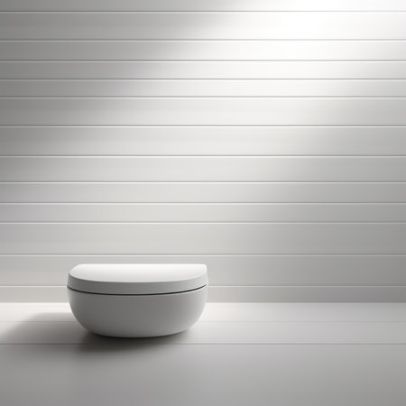 A white toilet bowl sitting on a wooden floor, AIの素材