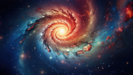 A spiral galaxy in space, AIの素材