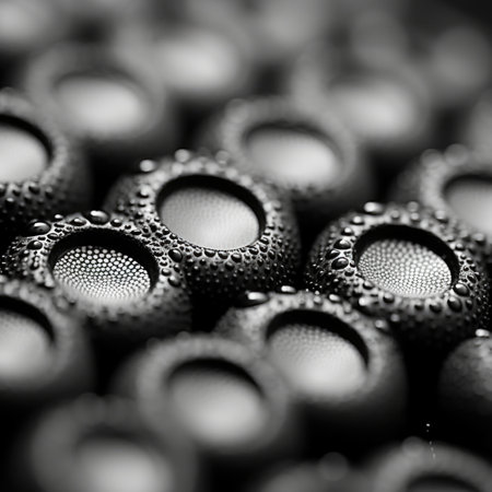 A black and white photo of a group of black and white headphones, AIの素材