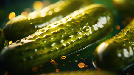 A close up of a bunch of pickles, AIの素材