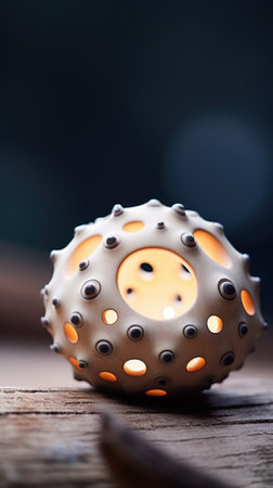 A white shell with holes on it, AIの素材