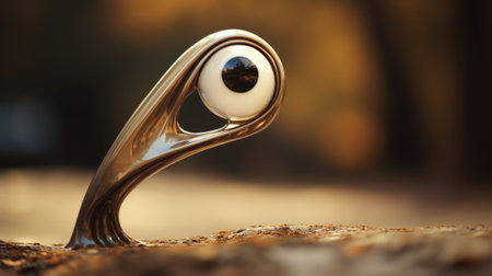 Pareidolia. A metal object with a large eye on it, AIの素材