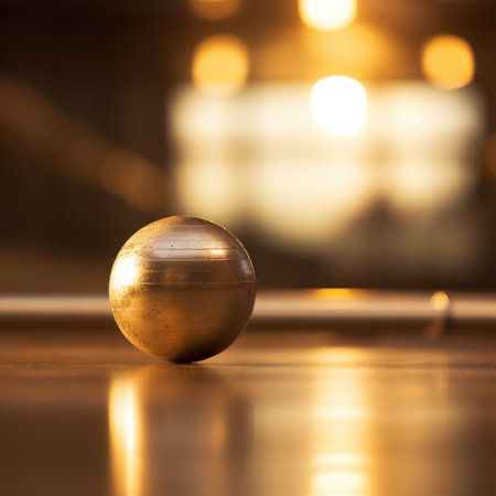 A billiard ball on a table in front of the light, AIの素材