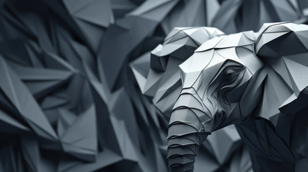 An elephant is made out of paper, AIの素材