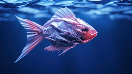 A fish is floating in the water, AIの素材