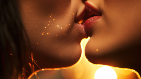 Kissing couple close up stock photo, AIの素材