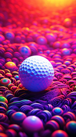 Golf ball, abstract art, AIの素材