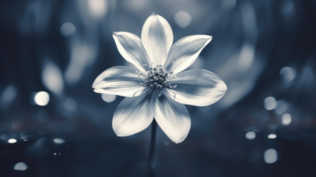 A white flower is shown in black and white, AIの素材