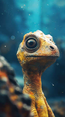 A close up of a lizard with big eyes, AIの素材