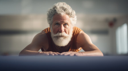 An old man with a white beard and mustache, AIの素材