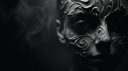 A woman with a mask on her face, AIの素材