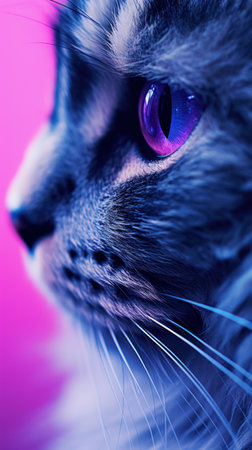 A close up of a cats face, AIの素材