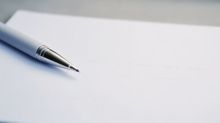 A pen is sitting on top of a piece of paper, AIの素材
