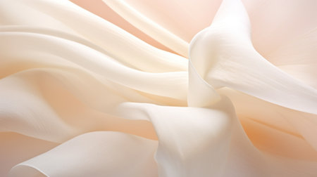A close up of a white flower with soft waves, AIの素材
