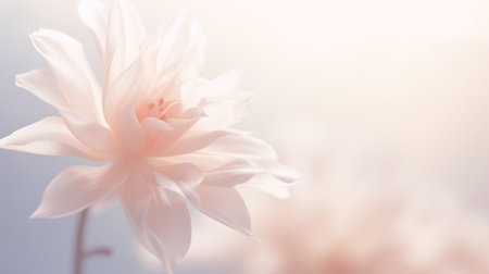 A single pink flower is shown in front of a blue sky, AIの素材