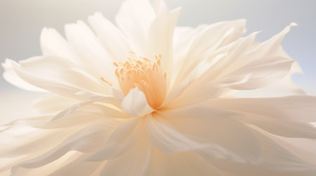 A white flower is shown in the foreground, AIの素材