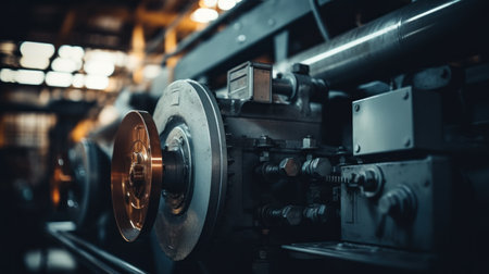 A close up of a machine that is in the factory, AIの素材