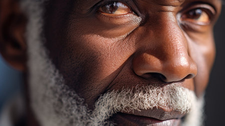 A close up of an older man with a white beard, AIの素材