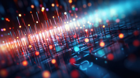 An abstract image of a digital background with lights, AIの素材