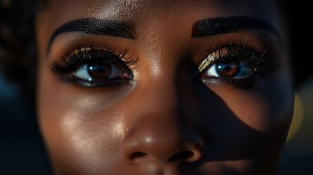 A close up of a womans eyes, AIの素材