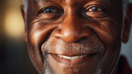 A close up of an older man smiling, AIの素材