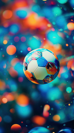 A soccer ball floating in the air, AIの素材