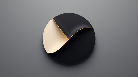 A black and gold logo on a gray background, AIの素材