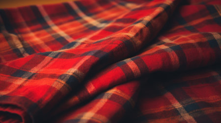 A red and blue plaid fabric, AIの素材