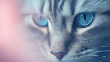 A close up of a cat with blue eyes, AIの素材